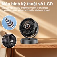 Quạt có màn hình hiển thị nguồn, quạt bàn siêu bền, quạt sạc, quạt kẹp bàn mini, quạt pin 24000mAh quạt điện 720 độ