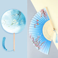 Quạt Cổ Nhóm Quạt Trẻ Em Mùa Hè Nhỏ Thoáng Mát Nhanh Gấp Quạt Học Sinh Nữ Hanfu Sườn Xám Vũ Quạt