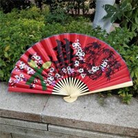 Quạt cổ trang 90cm quạt xòe 1m6 cầm tay in hoa trang trí đẹp trưng bày nhà cửa xinh xắn