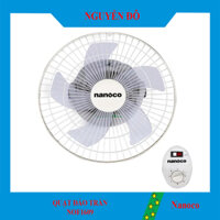 Quạt đảo trần 5 cánh Nanoco NOF1609, màu xám trắng, 3 cấp độ gió, motor dây đồng bạc thau, quạt mát và tiện ích.