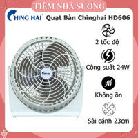 Quạt để bàn Chinghai HD606, 2 mức độ gió siêu mát, Sải cánh rộng 23cm, Động cơ êm ái không gây ồn, Tiết kiệm điện
