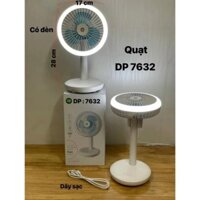 Quạt để bàn DP-7632 Pin Sạc -  Đèn Led Có Móc Treo Ngược -Chính Hãng