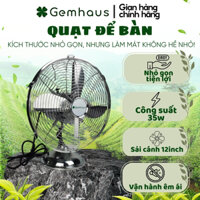 Quạt để bàn Gemhaus GH430 với thiết kế 4 cánh, nhỏ gọn, dễ dàng đặt ở mọi không gian