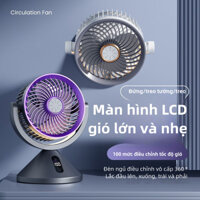 Quạt Để Bàn Không Dây Sạc Quạt Treo Tường Quạt Lưu Thông Không Khí, Sạc 100 Tốc Độ Gió, Treo Không Khí Lưu Thông, Ký Túc Xá Di Động