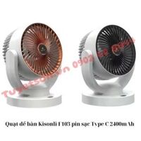 Quạt để bàn Kisonli F103 pin sạc Type C 2400mAh - Quạt mini dùng pin