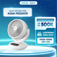 Quạt để bàn mini Aqua FED2001R - Hẹn giờ 7 tiếng - Điều khiển từ xa - Quạt treo tường
