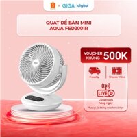 Quạt để bàn mini Aqua FED2001R - Hẹn giờ 7 tiếng - Điều khiển từ xa - Quạt treo tường - Quạt đối lưu không khí