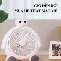 Quạt để bàn mini BIG HERO cắm điện gió siêu mát để bàn mang theo tiện lợi 3 chức năng thổi gió dây điện dài tiện dụng