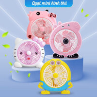 Quạt để bàn mini, quạt nhỏ để giường,Quạt điện mini để bàn cắm điện hình thú dễ thương