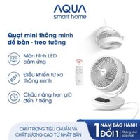 Quạt để bàn mini, quạt treo tường Aqua FED2001R đối lưu không khí, điều khiển từ xa, hẹn giờ 7h