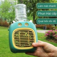 Quạt Để Bàn Phun Sương Mini Thông Minh, Quạt Để Bàn Dung Lượng Lớn Sạc USB Tuổi Thọ Pin Dài