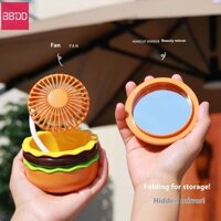 Quạt để bàn USB di động thiết kế Hamburger dễ thương có ngăn lưu trữ