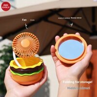 Quạt để bàn USB di động thiết kế Hamburger dễ thương có ngăn lưu trữ