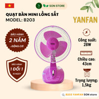 Quạt Để Bàn YANFAN B203 Lồng Sơn Tĩnh Điện 28W, 3 Màu Sắc Cao 43cm Nhỏ Gọn