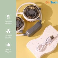 Quạt Đeo Cổ BINTECH Cute, Quạt Mini, Tích Điện, Sạc Nhanh, USB, Hai Chế Độ Làm Mát