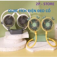 Quạt Đeo Cổ BINTECH Cute, Quạt Mini, Tích Điện, Sạc Nhanh, USB, Hai Chế Độ Làm Mát