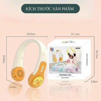 Quạt Đeo Cổ Cute BWOO -Wind 3D Có 3 Nấc Tuỳ Chỉnh - Pin4000mAh Có Sạc Cắm Bên Trong - Bảo Hành 3 Tháng
