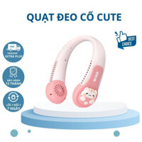 Quạt Đeo Cổ Cute BWOO -Wind 3D Có 3 Nấc Tuỳ Chỉnh - Pin4000mAh Có Sạc Cắm Bên Trong - Bảo Hành 3 Tháng