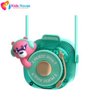 Quạt đeo cổ cute cho bé.quạt cute màu xanh gấu hồng hình máy ảnh cho bé S357