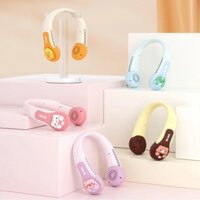 Quạt Đeo Cổ Mini Không Cánh Hình Thú Wind 3D, Quạt Mini Cute Sạc Tích Điện USB 3 Cấp Độ Gió Dung Lượng Pin 4000mAH