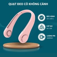 Quạt đeo cổ mini, quạt tích điện không cánh thổi 360 độ có 3 chế độ gió