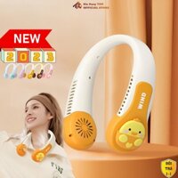 Quạt Đeo Cổ Mini Tích Điện Không Dây Thông Minh WIND TDG Quạt Không Cánh Cao Cấp Phong Cách Hoạt Hình Dễ Thương