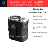 Quạt đeo cổ thắt lưng mini đa năng nâng cấp màng lọc bụi pin trâu 8000 mah gió mạnh