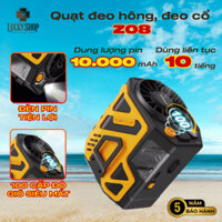 Quạt đeo cổ Z08 quạt mini đeo hông, quạt điều hòa, quạt tích điện đeo cổ pin 10000mAh 100 cấp độ gió