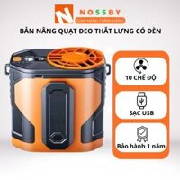 Quạt Đeo Thắt Lưng Có Đèn Treo Eo 10 Cấp Độ Gió, Quạt Điều Hoà Đeo Hông Đeo Có Thắt Lưng Dùng 10H