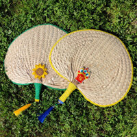 Quạt dệt cầm tay cầm tay Lá cọ Quạt cầm tay để làm mát mùa hè Trang trại treo tường Trang trí nhà cửa