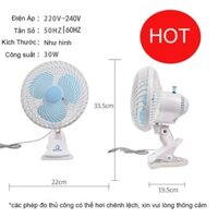 Quạt Điện 220v Kẹp Xoay 180 Siêu Mát Tiện Dụng