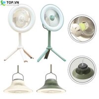 Quạt điện có chân đế có thể điều chỉnh và đèn LED tích hợp cho ngoài trời