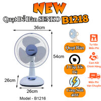 Quạt Điện Để Bàn Senko B1216, Có 3 Mức Độ Gió, Sải Cánh 30cm, Công Suất 40W 220V AC, Quạt Chạy Êm Ái Không Gấy Tiếng Ồn