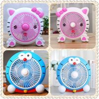 QUẠT ĐIỆN ĐỂ BÀN TIẾT KIỆM ĐIỆN HÌNH MÈO KITTY DOREMON CHÓ MÈO SIÊU CUTE NHIỀU TỐC ĐỘ GIÓ QUẠT SIÊU MÁT