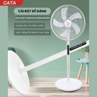 Quạt điện đứng Cát Á bán chạy nhất 2025 có khiển không ồn 5 cánh siêu mát, quạt cây lỡ để bàn 3 mức gió