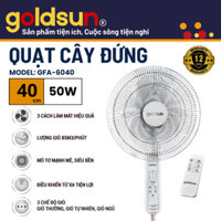 Quạt điện đứng Goldsun GFA-6040 có điều khiển từ xa, quạt mát công suất 50W với 3 chế độ gió