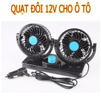 Quạt Điện Máy Đôi Mini, Thông Gió 12V Sạc Xe Ô Tô