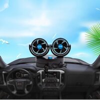 Quạt điện máy đôi mini, thông gió 12V sạc xe ô tô