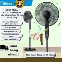 Quạt điện Midea có điều khiển từ xa bản mới nhất năm 2024 S35ER 7 cánh quạt chống ồn, có chức năng hẹn giờ,vận hành êm.