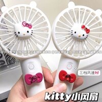 Quạt Điện Mini Cầm Tay Hình Hello Kitty Dễ Thương Có Thể Sạc Lại Cho Học Sinh