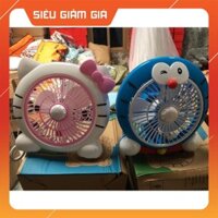 Quạt điện mini Kitty và Doraemon siêu xinh  - Bắp shop bé