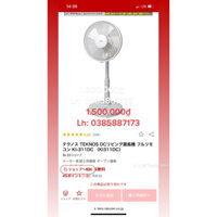 quạt điện Nhật TEKNOS KI-311. Lh: 0385887173