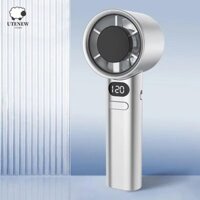 Quạt điện nhỏ UTENEW, Quạt cầm tay có thể điều chỉnh tốc độ cao 120 bánh răng, làm lạnh lâu trôi di động với màn hình kỹ thuật số Quạt để bàn mùa hè