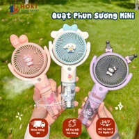 Quạt Điện Phun Sương Cầm Tay Hình Hoạt Hình Kurumi Dễ Thương- Quạt Tích Điện Với 3 Chế Độ Gió kèm Giá Đỡ Điện Thoại