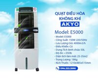 Quạt điều hòa AKYO Inverter Model E5000 Bảo Hành 24 Tháng