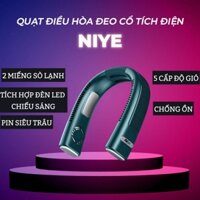 Quạt điều hòa đeo cổ NECKFAN NIYE 5 cấp độ gió pin trâu, quạt không cánh mini tích điện có đèn led cao cấp giảm tiếng ồn