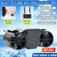 Quạt điều hòa đeo hông mini Z10 chính hãng Zlife, Quạt tích điện 25000mAh sạc nhanh kiêm sạc dự phòng