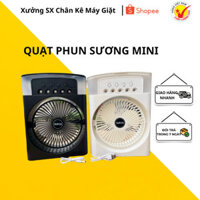 Quạt điều hoà dung tích 600ml làm mát 3 chế độ tích hợp đèn, Quạt để bàn phun sương kèm Phụ kiện cáp sạc