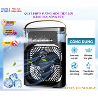 Quạt Điều Hòa Hơi Nước Mini Có Khay Chứa Đá, Máy Phun Sương Tạo Ẩm Làm Mát Có Chế Độ Hẹn Giờ Tích Hợp Đèn Ngủ