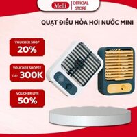 Quạt Điều Hoà Hơi Nước Mini Để Bàn Melli Quạt Phun Sương Mini Sạc Tích Điện Usb Dung Tích Bình Chứa Nước 150ml
